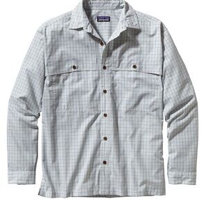 Patagonia White and Green Checkered Shirt